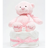 1 Tier Luxury Nappy Cake - Baby Girl image