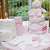 2 Tier Luxury Nappy Cake - Baby Girl image