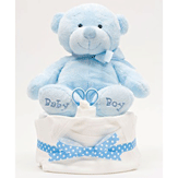 1 Tier Luxury Nappy Cake - Baby Boy image