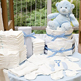 2 Tier Luxury Nappy Cake - Baby Boy image