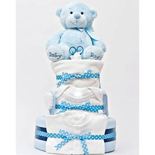 3 Tier Luxury Nappy Cake - Baby Boy