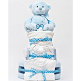 3 Tier Luxury Nappy Cake - Baby Boy image