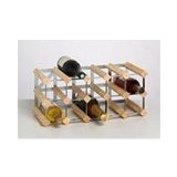 RTA 15 Bottle Pine & Metal Wine Rack - 23x52x23cm