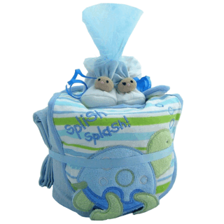1 Tier Nappy Cake - Baby Boy