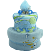 2 Tier Nappy Cake - Baby Boy image