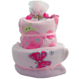 2 Tier Nappy Cake - Baby Girl image