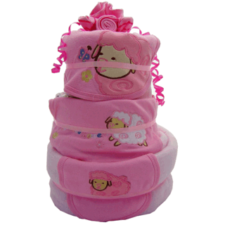 3 Tier Nappy Cake - Baby Girl