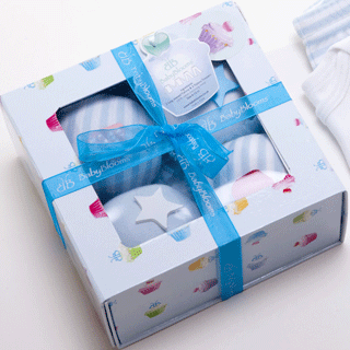 2 Pairs of Blue Pyjamas in a Cupcake - Baby Boy