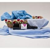 Personalised Baby Hamper with Wine – Baby Boy image