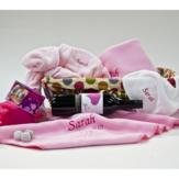Personalised Baby Hamper with Wine & Chocs – Girl image