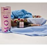 Personalised Baby Hamper with Moet Rose – Baby Boy image