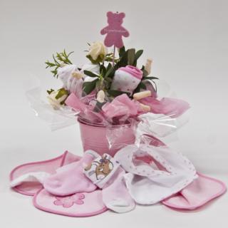 Bouquet of Baby Girl Clothing - Pink Pail