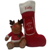 Personalised Christmas Stocking & Teddy Bear image